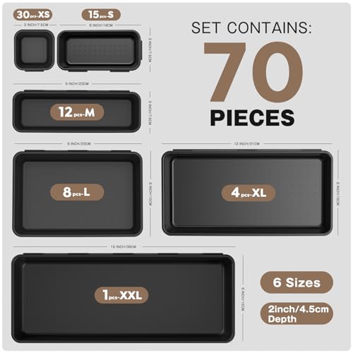 pcs 𝟲𝗦𝗶𝘇𝗲】 Tool Box Organizer and Storage drawer organizer (70pcs-6 Size)