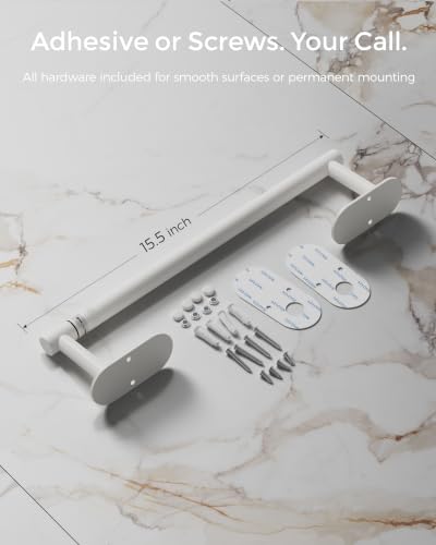 White Paper Towel Holder Under Cabinet Self Adhesive or Wall Mount (White / Standard Holder)