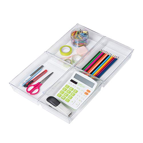 Clear Plastic Drawer Organizer Tray for Vanity Cabinet (9 in x 6 in x 2 in)