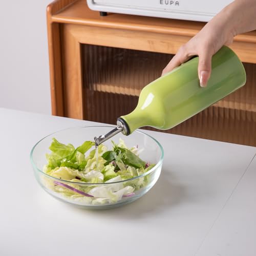 Sweejar Ceramic Olive Oil Dispenser Bottle (Gradient Green / 20 oz, Set of 1)
