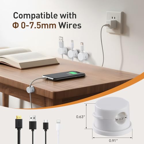 8 Pack Magnetic Cable Clips (8 Count)