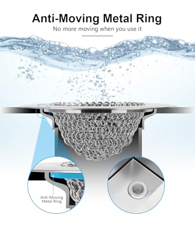 2 Pack Upgraded Sink Drain Strainer (Bright Silver / 2-Pack)