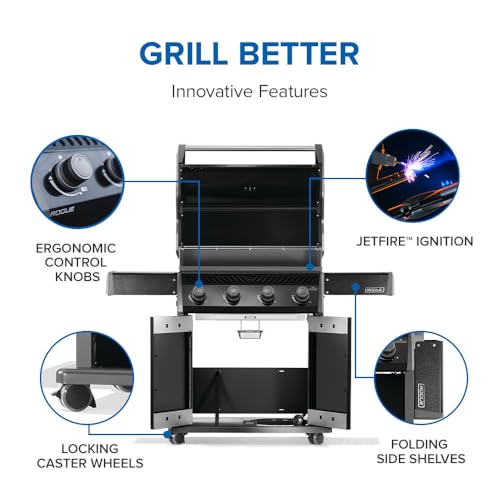 Rogue 525 4 Burner Natural Gas Grill with Stainless Steel Grates (Rogue 525 Natural Gas Black, SS Grids / Rogue 525)