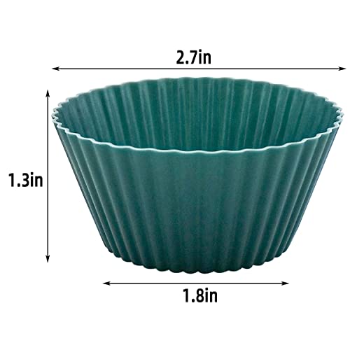 24 Pack Silicone Baking Cups Reusable Muffin Liners Non (Morandi)