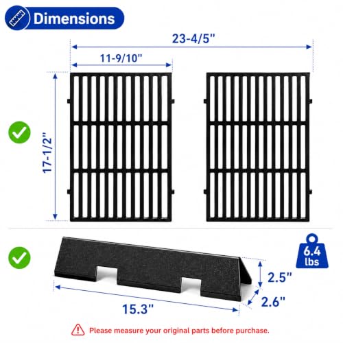 Spirit E 310 Grill Parts Replacement for Weber 7636 7638 Grill Grates (17.5" x 23.81" -7638 7636 Spirit 300)
