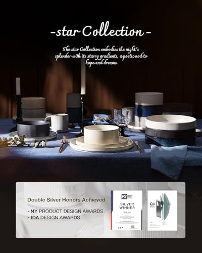 Stoneware Dishes Dinnerware Sets for 6 (Cream / Service for 6)
