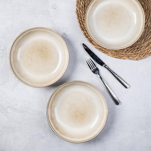 8.5’’ Ceramic Pasta Bowls Set of 6 (Set of 6 / Cappuccino)