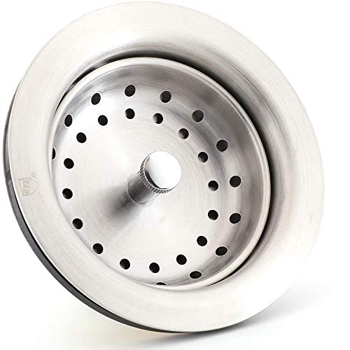 3-1/2 Inch Kitchen Sink Drain Assembly with Strainer Basket/Drain Stopper, All Stainless Steel Sink Drain Kit Durable and Rustproof