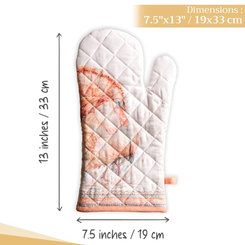 Maison d'Hermine Oven Gloves 100% Cotton Oven Mitt (099 - Giving Thanks / 7.5" x 13" (Oven Mitt))
