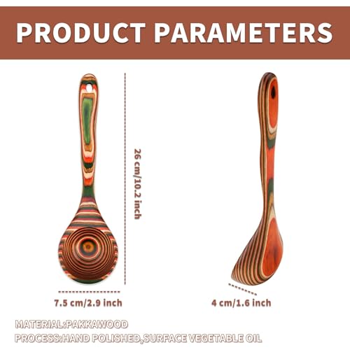 Pakkawood Ladle (1 PCS Red & Green Ladle)