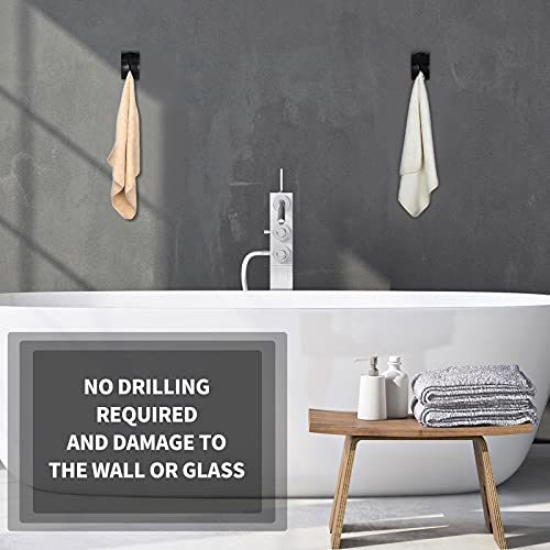 4 Pcs Self Adhesive Kitchen Towel Hook Holder (Black)