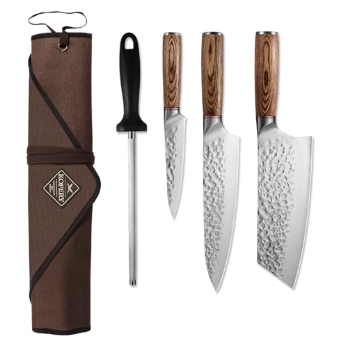 Forged High Carbon Steel Knife Set for Chefs & Grill Masters (5 Count)