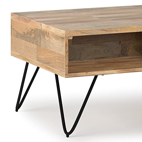 Hunter 36" Wide Solid Mango Wood Coffee Table in Natural (Lift Top Coffee Table / 36 inch / Refined Natural)