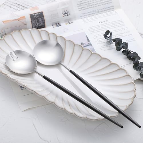 Salad Servers (Black/Silver)