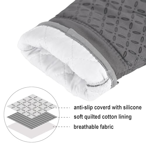 Oven Mitts and Pot Holders 6pcs Set (Gray)