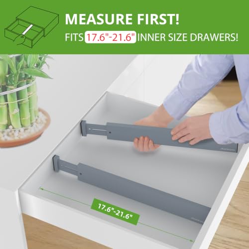 Expandable Bamboo Drawer Dividers (Grey)