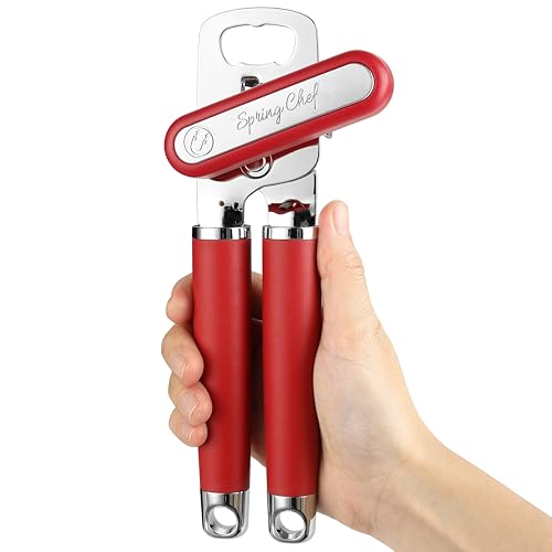 Stainless Steel Manual Can Opener with Soft Grip Handles