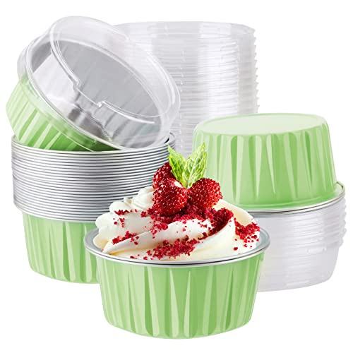 Disposable Aluminum Foil Muffin Liners (Green / 30pcs)