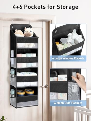 1 Pack Over the Door Organizer (Black / 4 Tier)