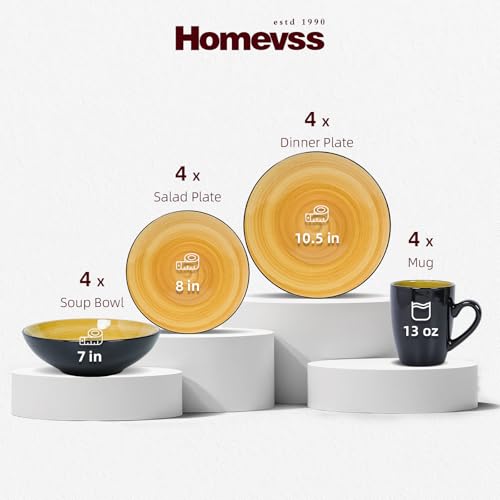 HomeVss Stoneware Sonoma 16pc Dinnerware Set