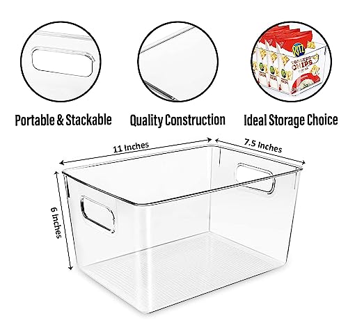 Clear storage organizer bins (11 X 7.5 X 6)