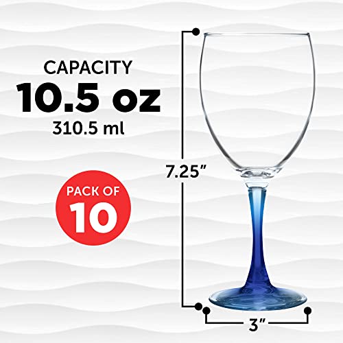 Nuance Wine Glasses by ARC 10.5 oz. Set of 10 (10 Count)