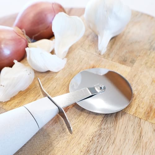 Cream Stainless Steel Wheat Straw Pizza Cutter Kitchen Utensil Home Goods