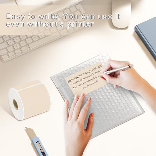 3 X 5 Inch Printable Waterproof Rectangle Color Coding Labels (Light Brown)