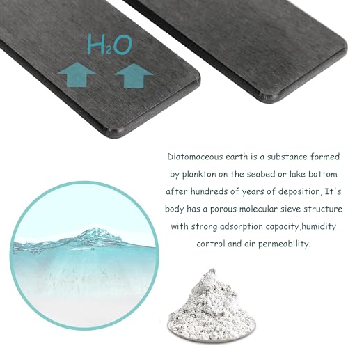 2Pcs Stone Soap Trays Water Absorbing Diatomite Coaster (Dark Gray / 6.3" x 3.2")