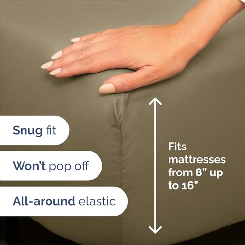 Split King Size 5 Piece Sheet Set (14 - Khaki / Split King Size)