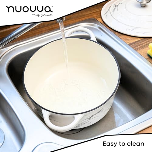 Cast Iron Dutch Oven with Lid (Marble / 6.4-Quart - Deep)