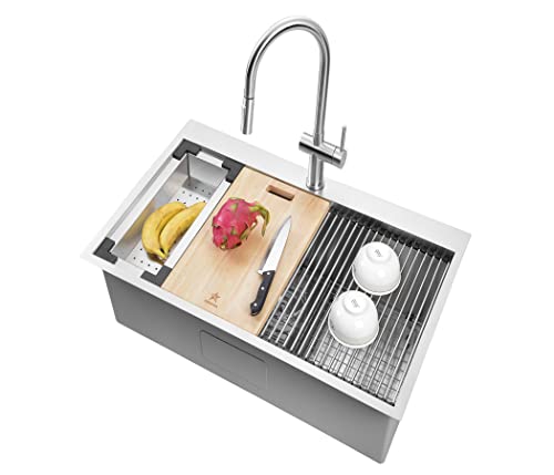 Stainless Steel Colander For Workstation Kitchen Sink (17.5/8 W - 8.75 L / Black Cover)