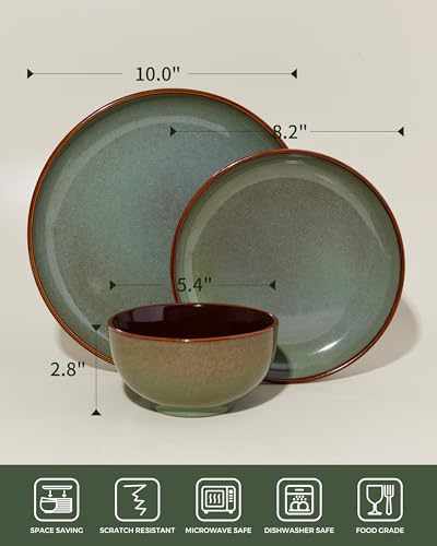 Ceramic Dinnerware Sets for 12 (Sage Green / Set (36pcs))