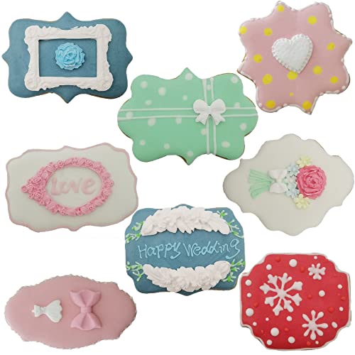 Fancy Plaque Frame Shaped Cookie Cutters Set Stainless Steel 8Pcs