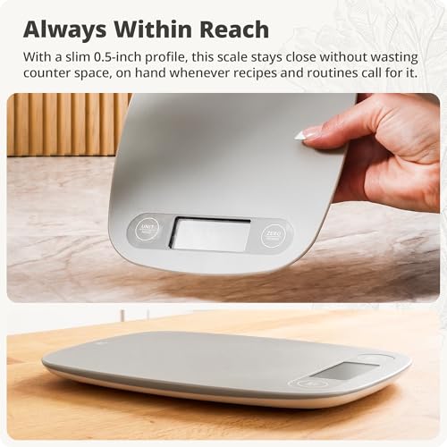 Food Scale Slim & Compact Build (Ash Gray)