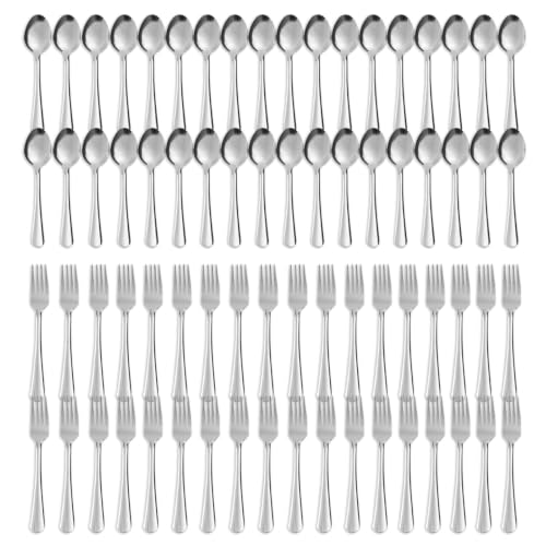 Forks and Spoons Silverware Set (72PCS Dinner Forks+ Dinner Spoons)