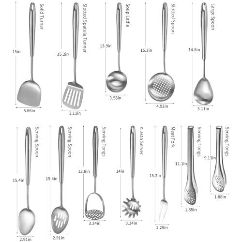 304 Stainlss Steel Kitchen Utensils Set (12 Count)