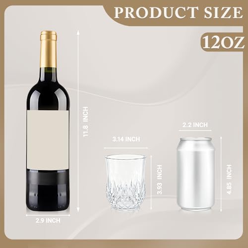 40 Pack Plastic Stemless Wine Glasses (12oz-transparent)
