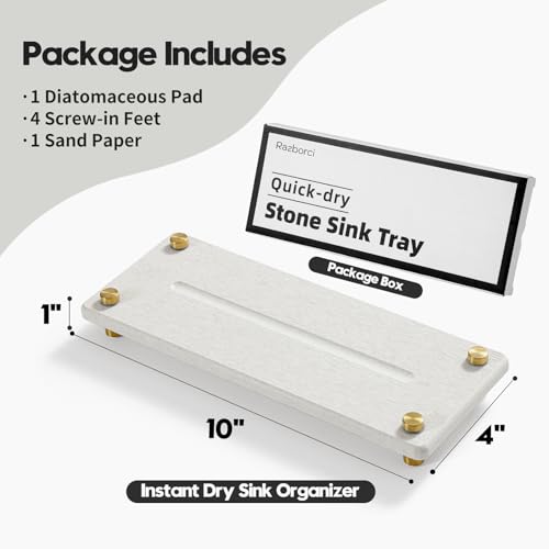 Stone Drying Tray (10"x 4" - Beige - Gold)