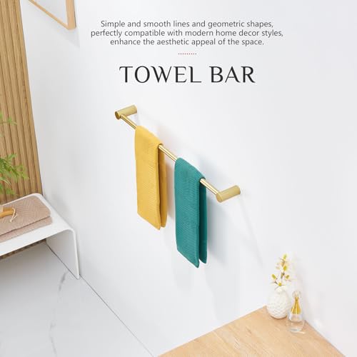 Bathroom Towel Rack Wall Mounted 24 (Brushed Gold / 24-Inch)