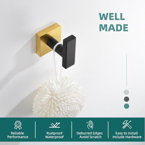 Towel Hook Black and Gold (Black & Gold)