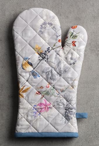 100% Cotton Oven Mitt & Pot Holder Set (037 - Equinoxe - Grey / 7.5" x 13" & 8" x 8" (Oven Mitt & Pot Holder))