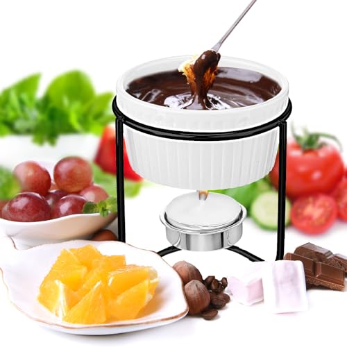 8 Pcs Ceramic Butter Warmers & 32 Tealight Candles (White/Black)