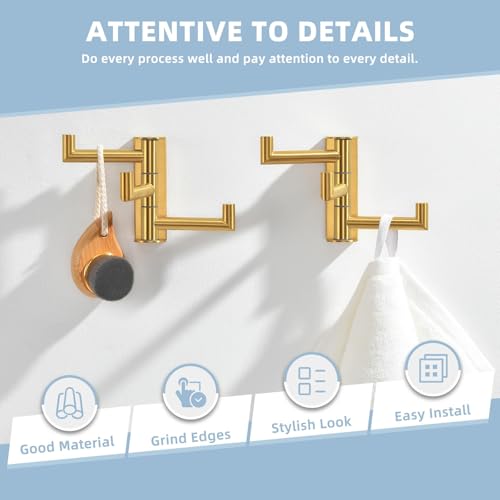 Brushed Gold Towel Hook (2 Pack / Brushed Gold)