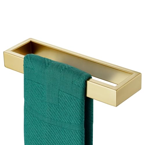 Towel Ring Brushed Gold Hand Towel Holder 9 Inch Kitchen Towel Hanger Rack Stainless Steel Bathroom Hardware Wall Mounted (Brushed Gold / 1 Pack)