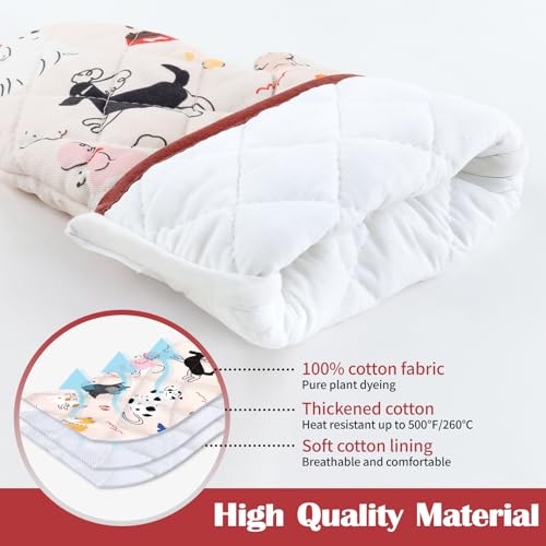 Cute Dog Oven Mitts and Pot Holders Set (Dogs / Oven Mitt x1 & Pot Holder x1)