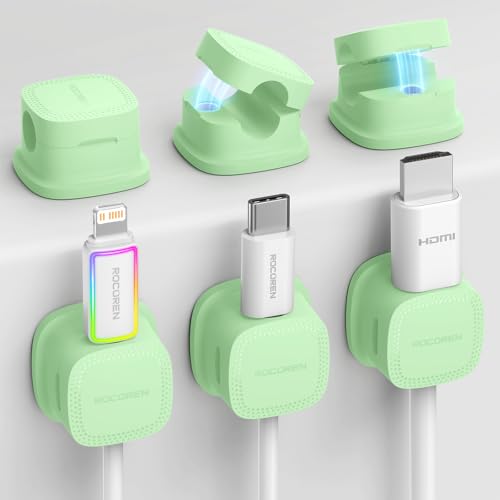 6‑Pack Magnetic 1s‑Lock Adhesive Cable Clips Cord Organizer