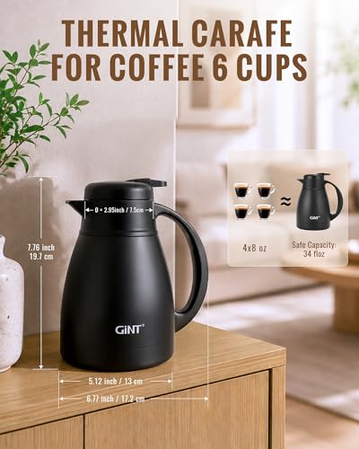 Insulated Coffee Carafe 34 Oz (Black / 34 oz)