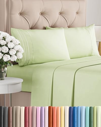 Queen Size 4 Piece Sheet Set (16 - Light Sage Green / Queen)
