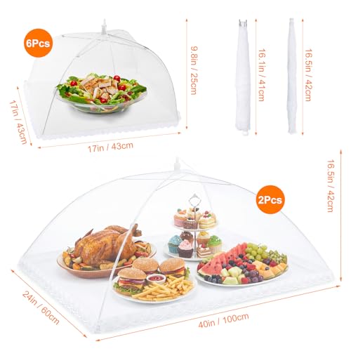 8 Pack 2 Size Mesh Food Covers for Outside
